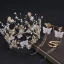 Flower Fairy Gold Bridal Jewelry 2019 Metal Butterfly Flower Rhinestone Pearl Tiara Tassel Earrings Accessories