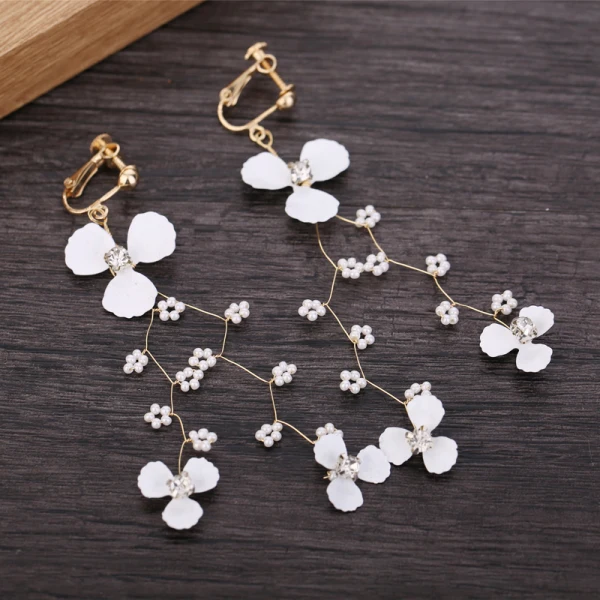 Flower Fairy Gold Bridal Jewelry 2019 Metal Beading Flower Headpieces Earrings Accessories