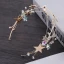 Chic / Beautiful Gold Accessories 2019 Metal Star Rhinestone Crystal Pearl Headpieces Tassel Earrings