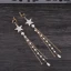 Chic / Beautiful Gold Accessories 2019 Metal Star Rhinestone Crystal Pearl Headpieces Tassel Earrings