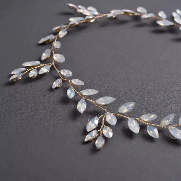 Proste / Simple Złote Ślub Opaski na głowę Ozdoby Do Włosów Ślubne 2019 Metal Koronki Rhinestone Ozdoby Do Włosów