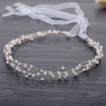 Élégant Doré Mariage Bandeaux Accessoire Cheveux Mariage 2019 Métal Lacer Cristal Accessoire Cheveux