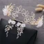 Eleganta Guld Bröllop Brudsmycken 2019 Metall Blomma Rhinestone Tiara Kristall Örhängen Tillbehör