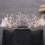 Eleganta Guld Bröllop Brudsmycken 2019 Metall Blomma Rhinestone Tiara Kristall Örhängen Tillbehör