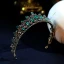 Vintage Barokk Grønn Rhinestone Tiara 2019 Metall Har Tilbehor