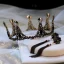 Vintage Barokowy Czarne Biżuteria Ślubna 2019 Metal Rhinestone Tiara Kutas Kolczyki Ślub Akcesoria