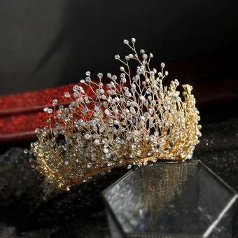 Fabulous Gold Bridal Hair Accessories 2019 Alloy Rhinestone Tiara Wedding Accessories