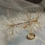 Chic / Beautiful Gold Bridal Hair Accessories 2019 Metal Pearl Tassel Earrings Tiara Wedding Accessories