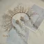 Chic / Beautiful Gold Bridal Hair Accessories 2019 Metal Pearl Tassel Earrings Tiara Wedding Accessories