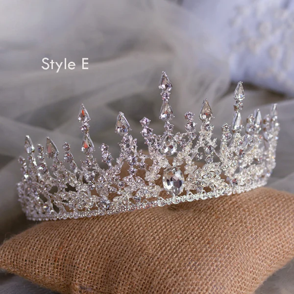 Vintage / Retro Baroque Black Rhinestone Tiara 2019 Metal Bridal Hair Accessories