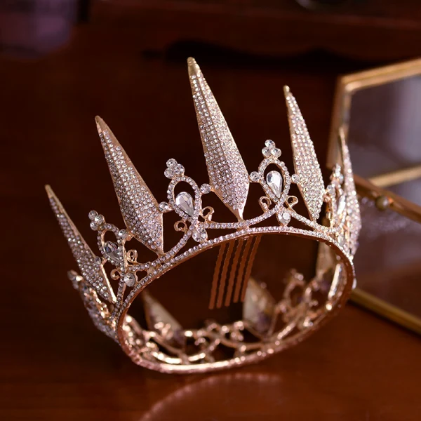 Elegant Rose Gold Bridal Hair Accessories 2019 Metal Rhinestone Tiara Wedding Accessories