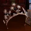 Snygga / Fina Guld Brud Huvudbonad 2019 Metall Blad Örhängen Tiara Kristall Rhinestone Bröllop Tillbehör