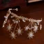 Snygga / Fina Guld Brud Huvudbonad 2019 Metall Blad Örhängen Tiara Kristall Rhinestone Bröllop Tillbehör