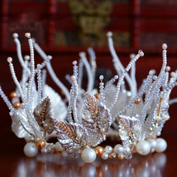 Luxury / Gorgeous White Wedding Bridal Hair Accessories 2019 Metal Tiara Earrings Crystal Rhinestone Leaf Beading Tassel Accessories