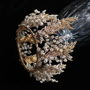 Luxe Doré Accessoire Cheveux Mariage 2019 Alliage Perlage Faux Diamant Tiare Mariage Accessorize