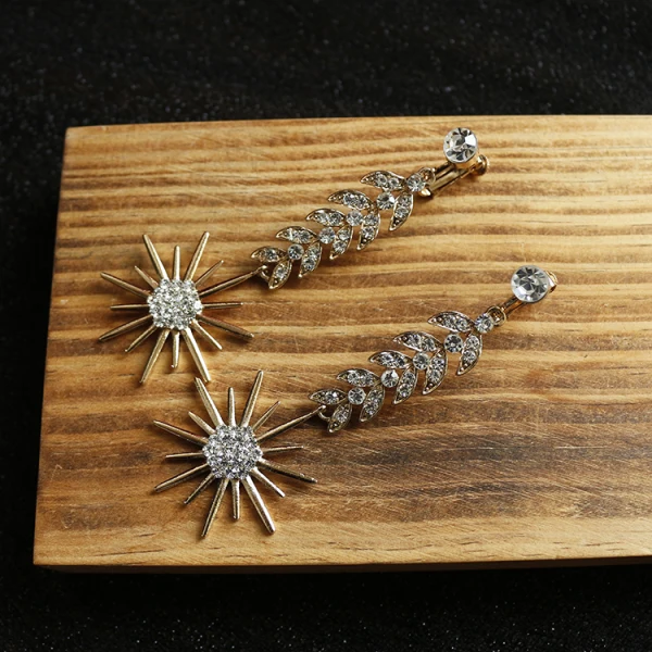 Chic / Beautiful Gold Bridal Jewelry 2019 Alloy Rhinestone Flower Crystal Tiara Earrings Wedding Accessories