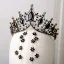 Vintage Barokowy Czarne Kryształ Złote Metal Tiara 2019 Stop Kutas Kolczyki Biżuteria Ślubna