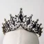 Vintage Barokowy Czarne Kryształ Złote Metal Tiara 2019 Stop Kutas Kolczyki Biżuteria Ślubna