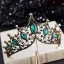 Vintage Barokowy Czarne Kryształ Złote Metal Tiara 2019 Stop Kutas Kolczyki Biżuteria Ślubna