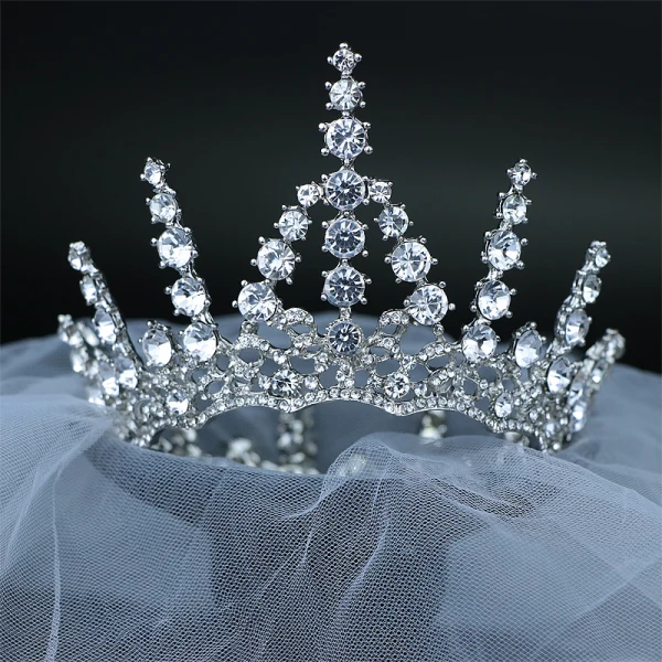 Scintillantes Argenté Faux Diamant Tiare 2019 Métal Mariage Accessoire Cheveux Mariage