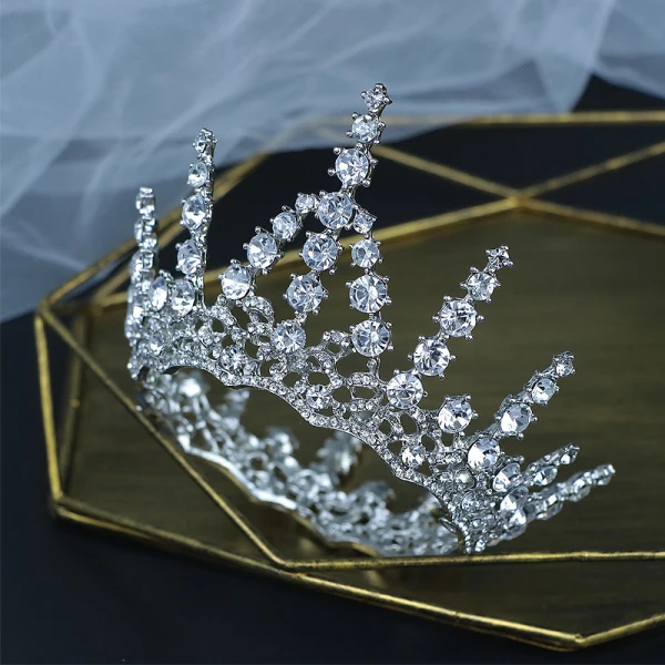 Scintillantes Argenté Faux Diamant Tiare 2019 Métal Mariage Accessoire Cheveux Mariage