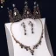 Vintage / Retro Baroque Black Crystal Rhinestone Bridal Jewelry 2019 Metal Tiara Earrings Necklace Wedding Accessories