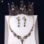 Vintage / Retro Baroque Black Crystal Rhinestone Bridal Jewelry 2019 Metal Tiara Earrings Necklace Wedding Accessories