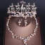 Amazing / Unique Gold Wedding Accessories 2019 Metal Crystal Pearl Rhinestone Tiara Earrings Necklace Bridal Jewelry