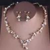 Amazing / Unique Gold Wedding Accessories 2019 Metal Crystal Pearl Rhinestone Tiara Earrings Necklace Bridal Jewelry