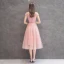 Abordable Perle Rose Robe Demoiselle D'honneur 2019 Princesse Thé Longueur Volants Robe Pour Mariage