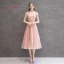 Abordable Perle Rose Robe Demoiselle D'honneur 2019 Princesse Thé Longueur Volants Robe Pour Mariage