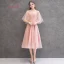 Abordable Perle Rose Robe Demoiselle D'honneur 2019 Princesse Thé Longueur Volants Robe Pour Mariage