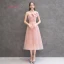 Abordable Perle Rose Robe Demoiselle D'honneur 2019 Princesse Thé Longueur Volants Robe Pour Mariage