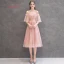Abordable Perle Rose Robe Demoiselle D'honneur 2019 Princesse Thé Longueur Volants Robe Pour Mariage