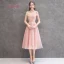 Abordable Perle Rose Robe Demoiselle D'honneur 2019 Princesse Thé Longueur Volants Robe Pour Mariage