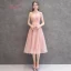 Abordable Perle Rose Robe Demoiselle D'honneur 2019 Princesse Thé Longueur Volants Robe Pour Mariage