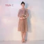 Elegant Khaki See-through Bridesmaid Dresses 2019 A-Line / Princess Appliques Lace Tea-length Ruffle Backless Wedding Party Dresses