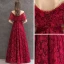 Meilleur Bordeaux Transparentes Robe De Soirée 2019 Princesse Encolure Dégagée Manches Courtes Appliques En Dentelle Faux Diamant Longue Dos Nu Robe De Ceremonie