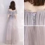 Chic / Beautiful Grey Evening Dresses  2019 A-Line / Princess Spaghetti Straps Short Sleeve Beading Glitter Tulle Floor-Length / Long Ruffle Backless Formal Dresses