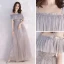 Chic / Beautiful Grey Evening Dresses  2019 A-Line / Princess Spaghetti Straps Short Sleeve Beading Glitter Tulle Floor-Length / Long Ruffle Backless Formal Dresses