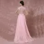 Élégant Rougissant Rose Robe De Soirée 2018 Princesse V-Cou Sans Manches Appliques En Dentelle Tribunal Train Percé Robe De Ceremonie