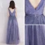 Elegant Royal Blue Evening Dresses  2019 A-Line / Princess V-Neck Spaghetti Straps Sleeveless Glitter Sequins Tulle Beading Sash Floor-Length / Long Ruffle Backless Formal Dresses