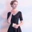 Chic / Beautiful Black Satin Evening Dresses  2019 A-Line / Princess V-Neck Short Sleeve Sash Beading Floor-Length / Long Ruffle Backless Formal Dresses