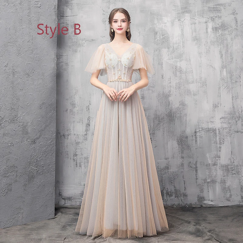 champagne and green bridesmaid dresses Abbie Dress in Champagne main image 0