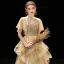 Chic / Belle Champagne de retour Robe De Graduation 2019 Princesse V-Cou Manches Courtes Perlage Thé Longueur Volants en Cascade Dos Nu Robe De Ceremonie