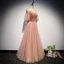 Chic / Beautiful Pearl Pink Evening Dresses  2019 A-Line / Princess Spaghetti Straps Short Sleeve Glitter Tulle Floor-Length / Long Ruffle Backless Formal Dresses