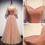 Chic / Beautiful Pearl Pink Evening Dresses  2019 A-Line / Princess Spaghetti Straps Short Sleeve Glitter Tulle Floor-Length / Long Ruffle Backless Formal Dresses