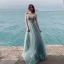 Élégant Sexy Océan Bleu Robe De Soirée 2019 Princesse Bretelles Spaghetti Sans Manches Faux Diamant Longue Volants Dos Nu Robe De Ceremonie