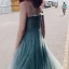 Élégant Sexy Océan Bleu Robe De Soirée 2019 Princesse Bretelles Spaghetti Sans Manches Faux Diamant Longue Volants Dos Nu Robe De Ceremonie