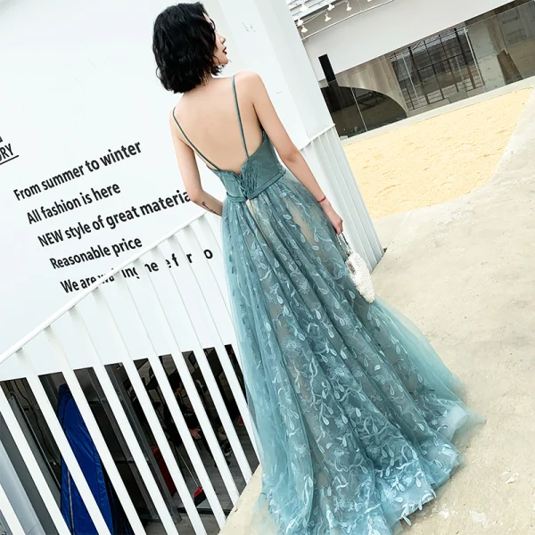 formal dresses for tall plus size women Ladivine CD796 Elegantly Fitted Formal Gown with Leg Slit Greenery / 24